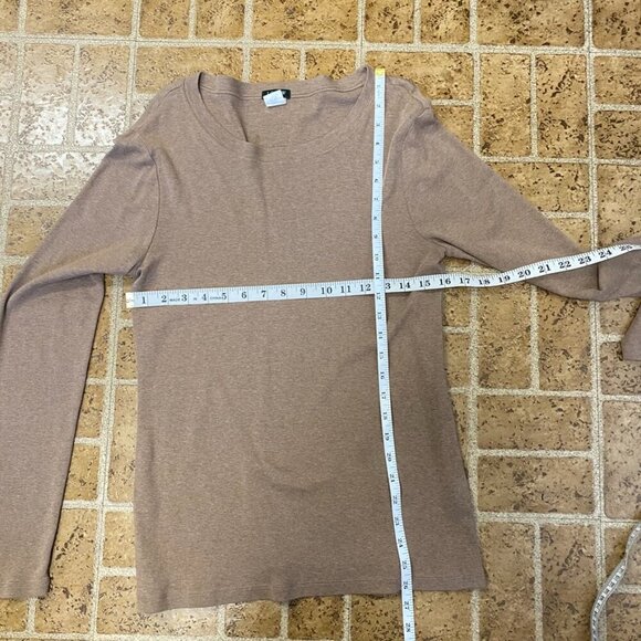 J. Crew 100% Cotton Brown Long Sleeve Top - Picture 9 of 9